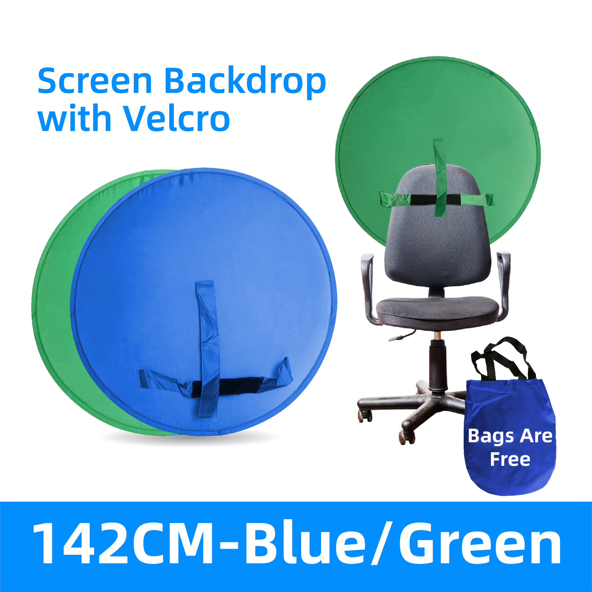 RF08 Game Live Chromakey 2In1 Photography Studio Chair Backrest Single-Double Sided Backdrop Background Cloth Green Blue Screen