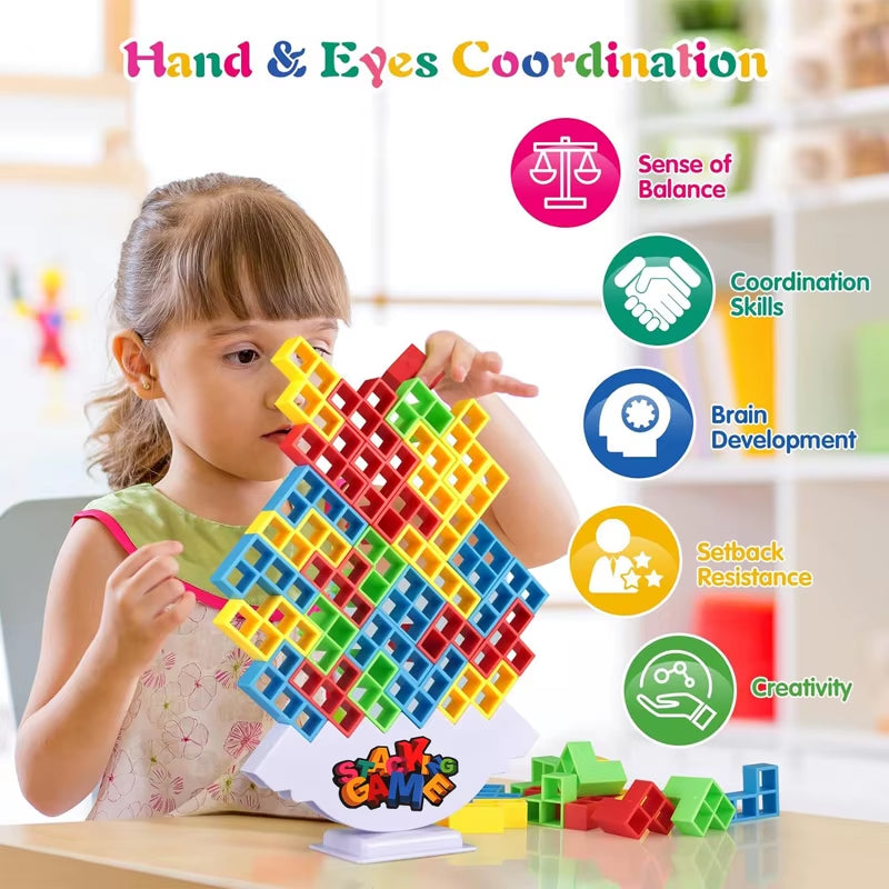Puzzle Toy Tower Fun Balance Stacking Building Block Brick Board Game for Kids Adults Friends Team Dorm Family Night Party Games