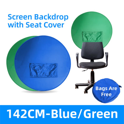 RF08 Game Live Chromakey 2In1 Photography Studio Chair Backrest Single-Double Sided Backdrop Background Cloth Green Blue Screen