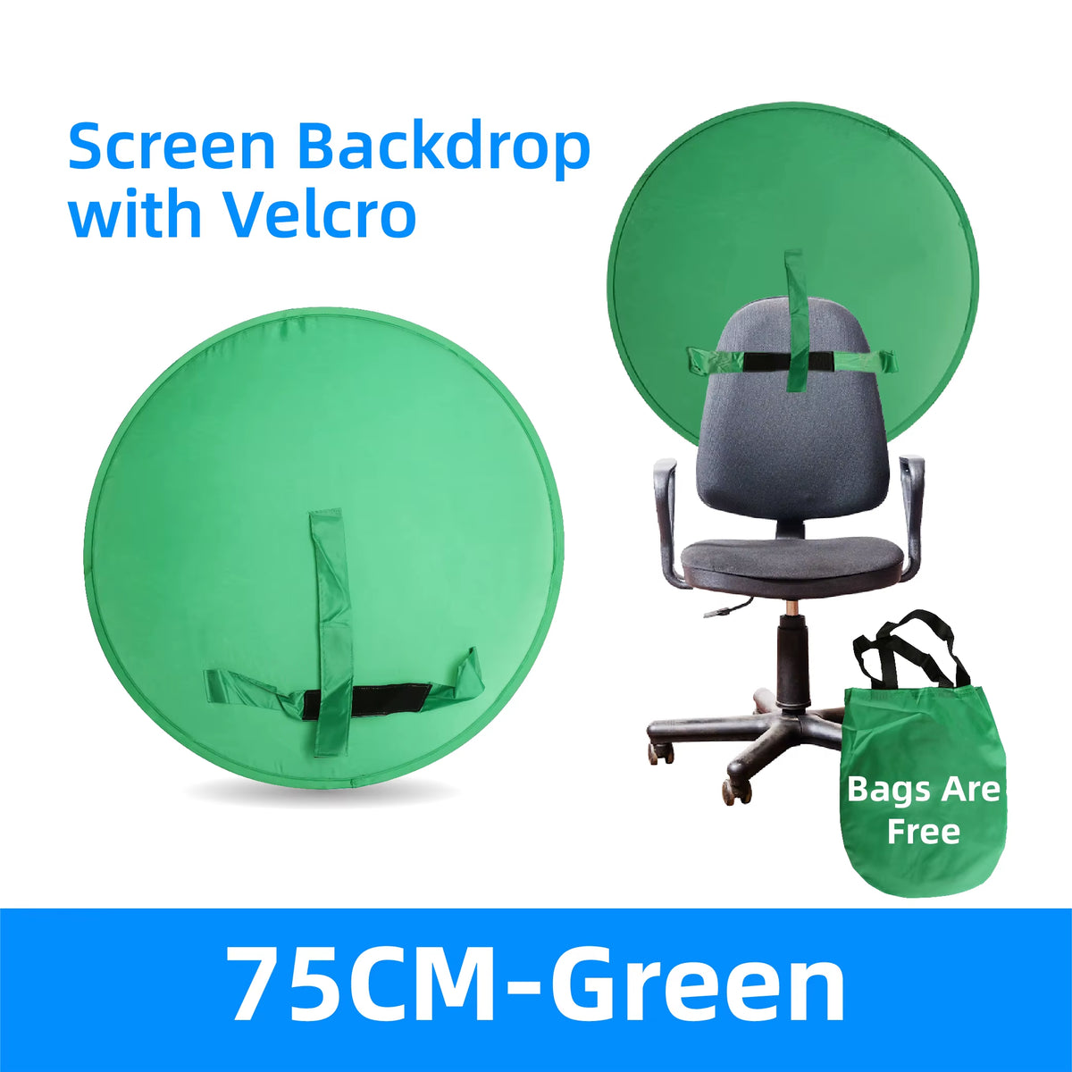 RF08 Game Live Chromakey 2In1 Photography Studio Chair Backrest Single-Double Sided Backdrop Background Cloth Green Blue Screen