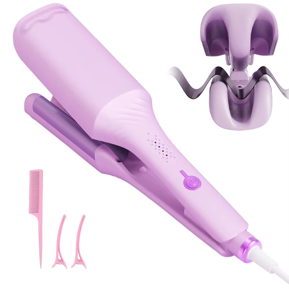 1.25 Inch Deep V-Shaped Hair Curling Iron Ghost Waves Wave Perm Tourmaline Hair Curler with Multiple Temperature Her'S Gifts