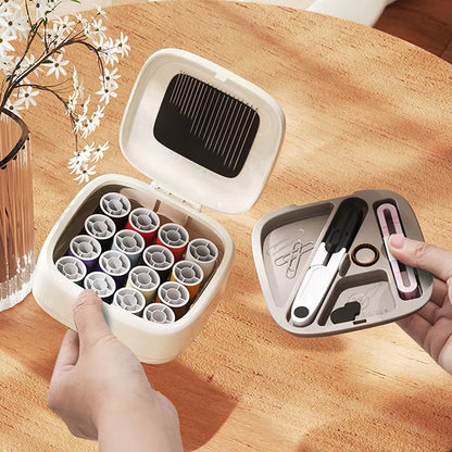 1Set Mini Magnetic Sewing Kit Needle and Thread Kit Sewing Supplies and Accessories Matching Magnetic Needle and Thread Box