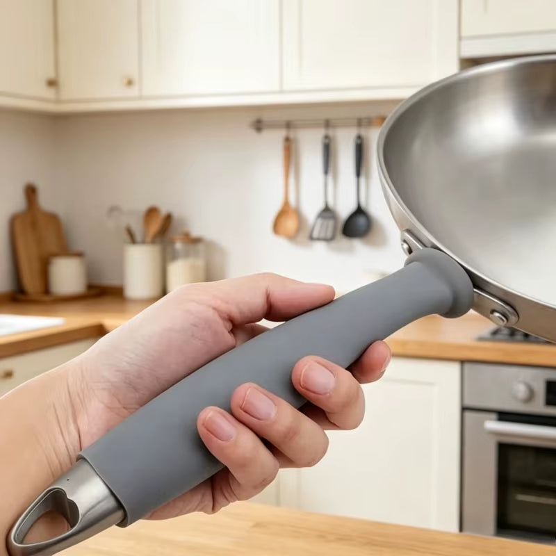 Heat Resistant Silicone Pot Handle Cover, Anti-Scalding Frying Pan Handle Sleeve Heat Insulation Protector Holder for Cookware