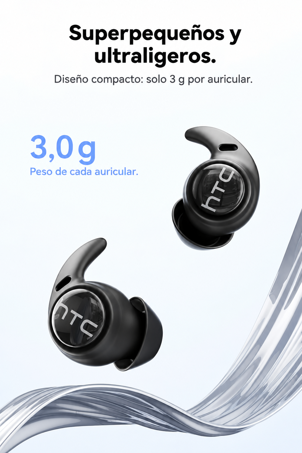 Auriculares inalámbricos compactos HTC NE76 con Bluetooth 6.0